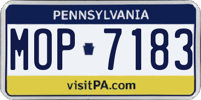 PA license plate MOP7183