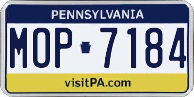 PA license plate MOP7184