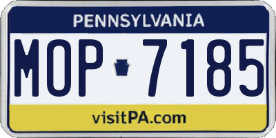 PA license plate MOP7185