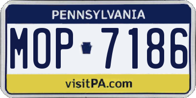 PA license plate MOP7186