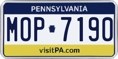 PA license plate MOP7190