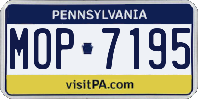 PA license plate MOP7195