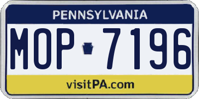 PA license plate MOP7196