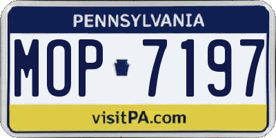 PA license plate MOP7197