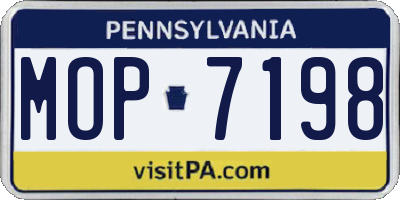 PA license plate MOP7198