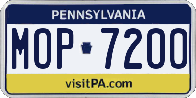 PA license plate MOP7200