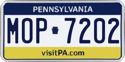 PA license plate MOP7202