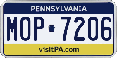 PA license plate MOP7206