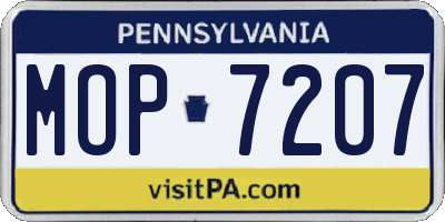 PA license plate MOP7207