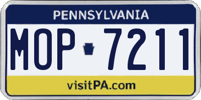 PA license plate MOP7211