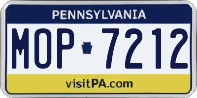 PA license plate MOP7212