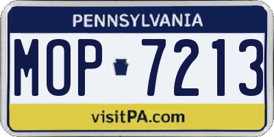PA license plate MOP7213