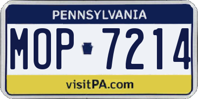 PA license plate MOP7214