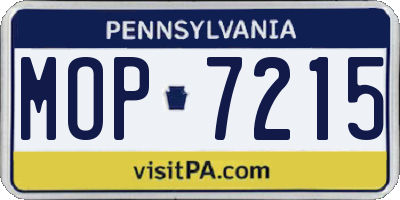 PA license plate MOP7215