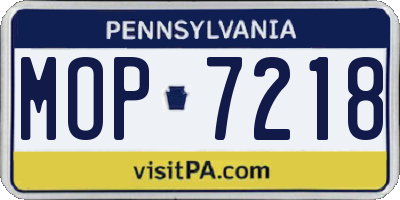PA license plate MOP7218