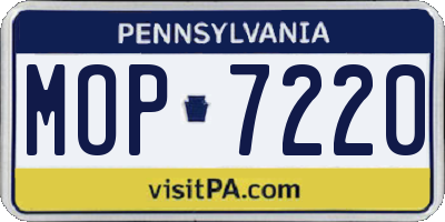 PA license plate MOP7220