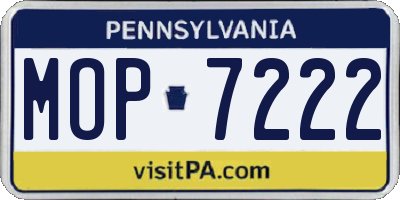 PA license plate MOP7222