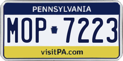 PA license plate MOP7223