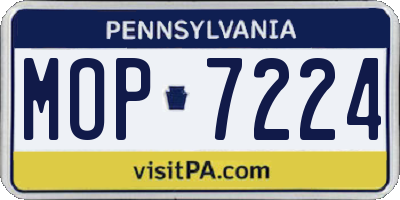 PA license plate MOP7224