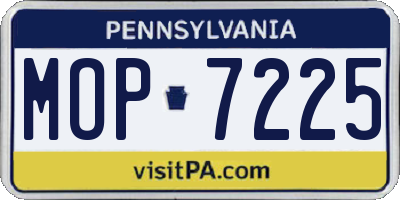 PA license plate MOP7225