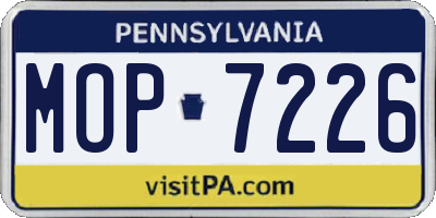 PA license plate MOP7226