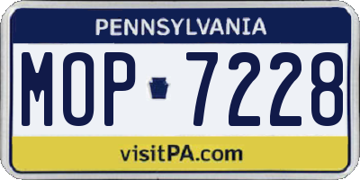 PA license plate MOP7228