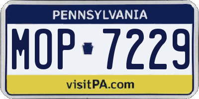 PA license plate MOP7229