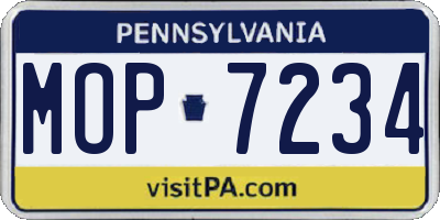 PA license plate MOP7234