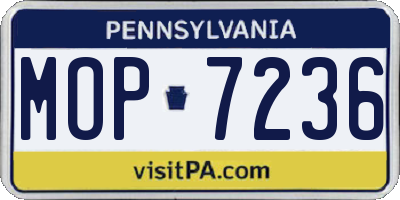 PA license plate MOP7236