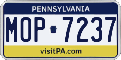 PA license plate MOP7237