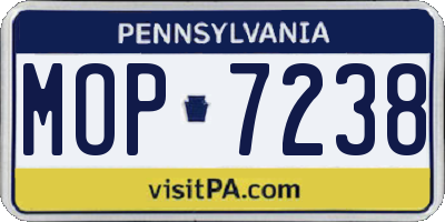 PA license plate MOP7238