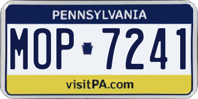 PA license plate MOP7241