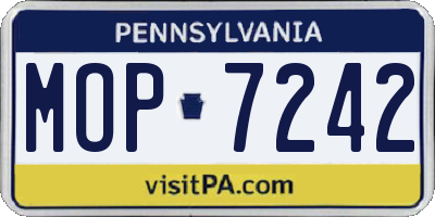 PA license plate MOP7242