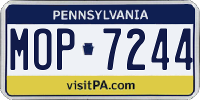 PA license plate MOP7244
