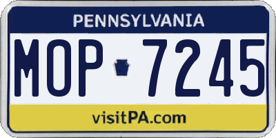 PA license plate MOP7245