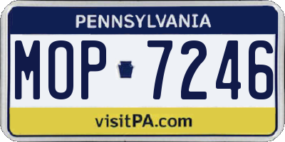 PA license plate MOP7246