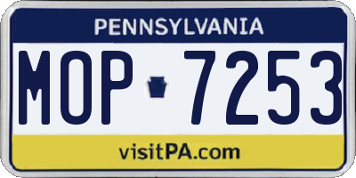 PA license plate MOP7253