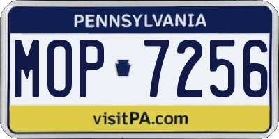 PA license plate MOP7256