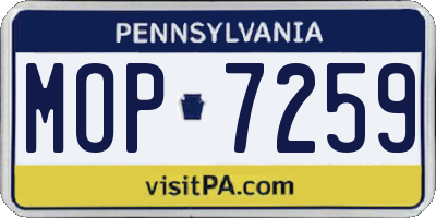 PA license plate MOP7259