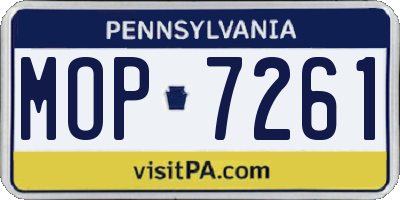 PA license plate MOP7261