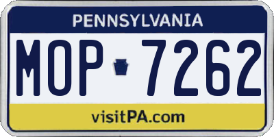 PA license plate MOP7262