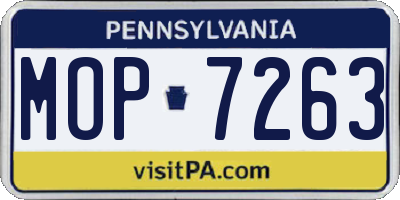 PA license plate MOP7263