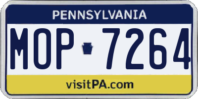 PA license plate MOP7264