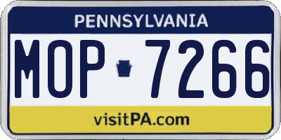 PA license plate MOP7266