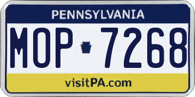 PA license plate MOP7268