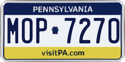 PA license plate MOP7270