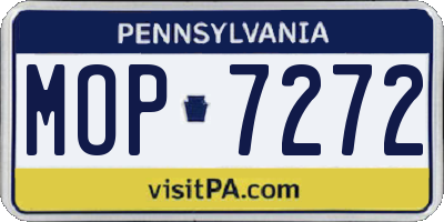 PA license plate MOP7272