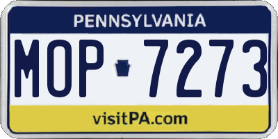 PA license plate MOP7273