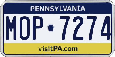 PA license plate MOP7274