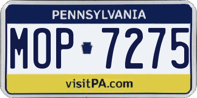 PA license plate MOP7275